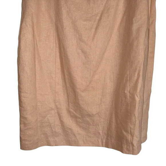 Evan-Picone Sz 12 Linen Sheath Dress Beaded Office Neutral Light Academia - Picture 5 of 13